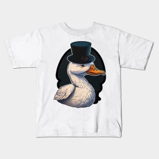 Duck Wearing A Top Hat Kids T-Shirt